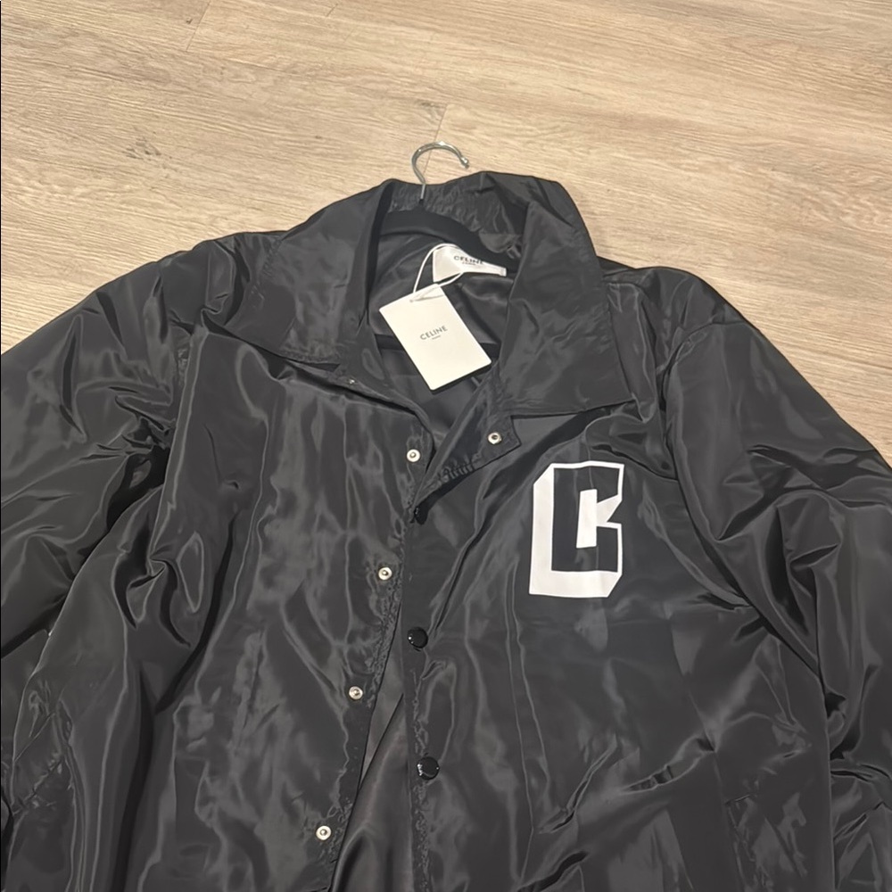 Celine Gray Windbreaker Jacket Lightweight Nylon